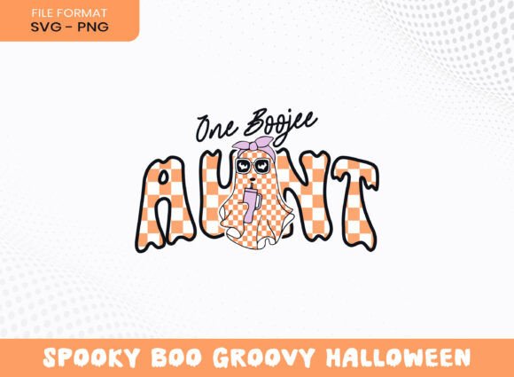 Boojee Aunt Halloween Groovy Boo Bow SVG