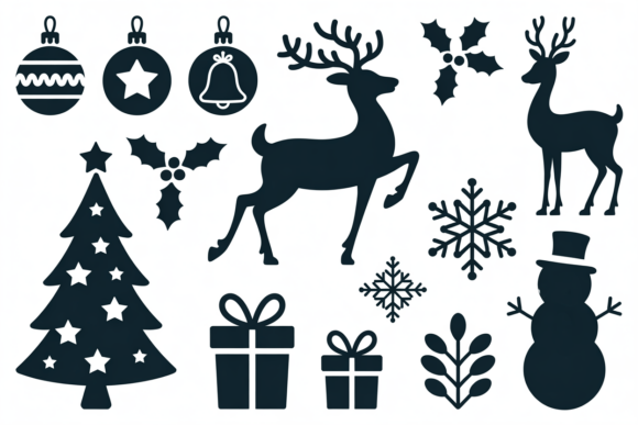 Christmas Silhouette SVG Element