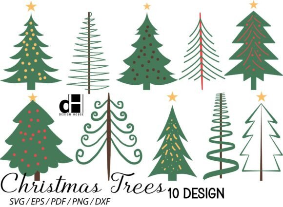 Christmas Trees Bundle SVG PNG