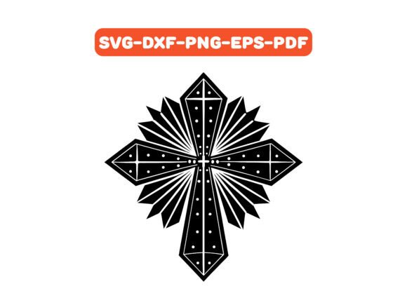 Crystal Studded Cross SVG Vector