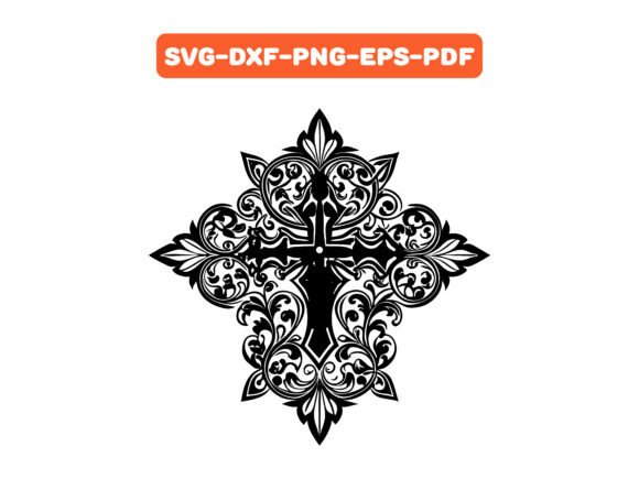 Filigree Cross SVG Vector