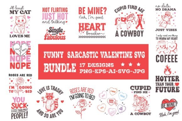 Funny Sarcastic Valentine SVG Bundle
