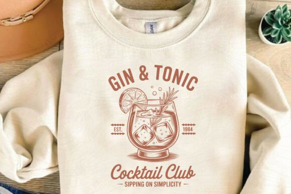 Gin and Tonic Cocktail Club SVG Design