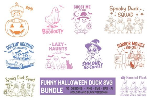 Halloween Duck Quote SVG Bundle Design