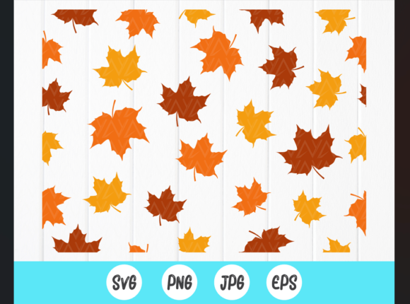 Maple Leaf Seamless Pattern SVG, Autumn