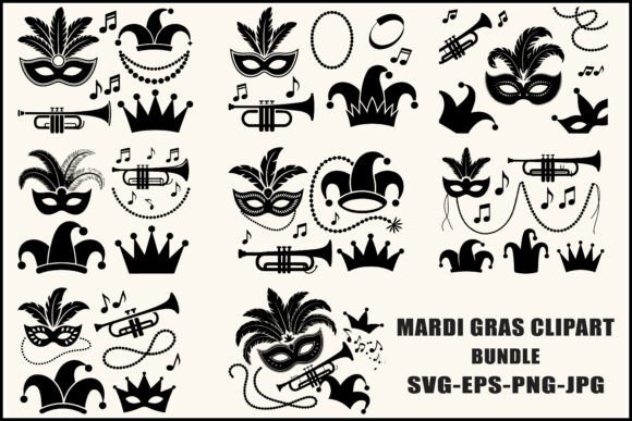 Mardi Gras Silhouette SVG Bundle