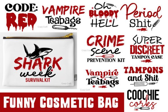 Toiletry Bag Bundle Svg, Period Bag Svg