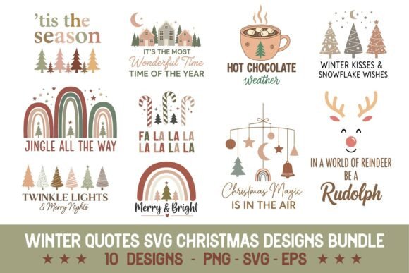 Winter Quote SVG Christmas Design Bundle